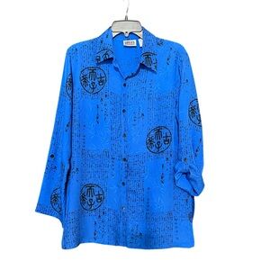 Chico's Design Art to Wear Silk Blouse